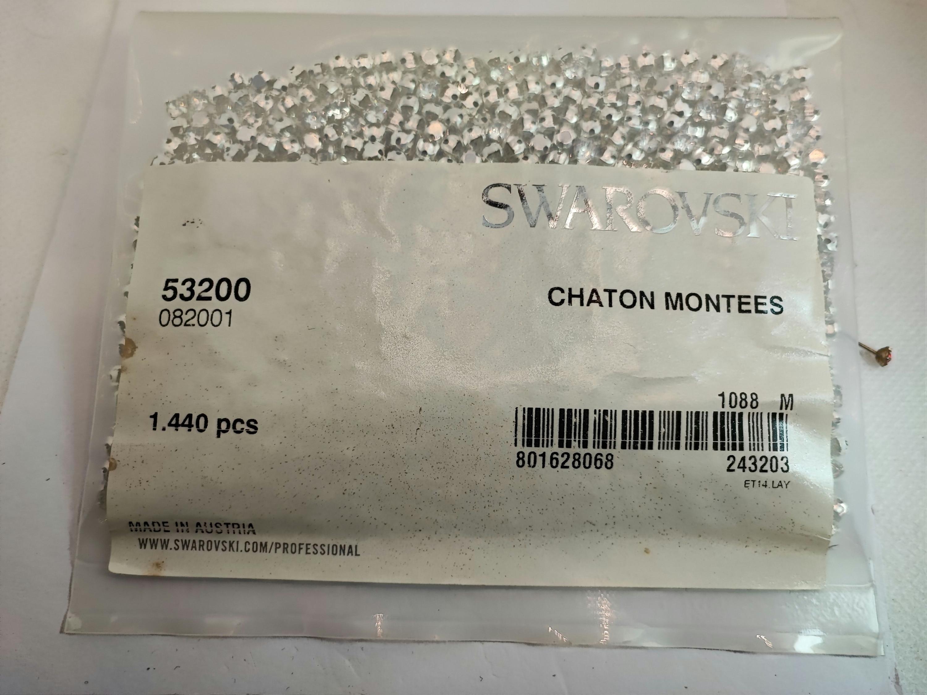 Swarovski 53200 Montees Rhinestones in Sew on Setting Ss12, Ss16