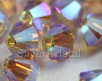 Swarovski Elements Crystal Xilion LIGHT COLORADO TOPAZ AB2X Beads 5328 3mm, 4mm and 6mm - ( Aurora Borealis 2X ) Choose Sizes and Quantity