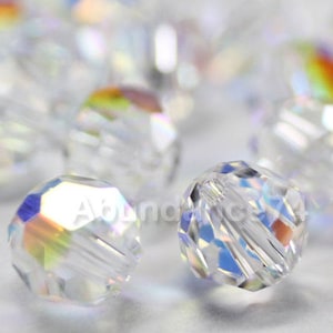 Swarovski Crystal 5000 Round Ball Beads CLEAR AB choose quantity - Available in 4mm, 5mm, 6mm, 7mm, 8mm, 10mm and 12mm