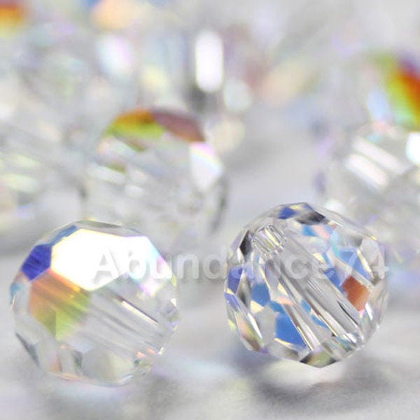 Swarovski Crystal 5000 Round Ball Beads CLEAR AB choose quantity - Available in 4mm, 5mm, 6mm, 7mm and 8mm