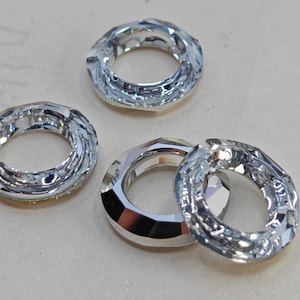 Swarovski Crystal 4139 Round Donut Cosmic Ring  - CAL Crystal Clear Foiled 14mm or 20mm