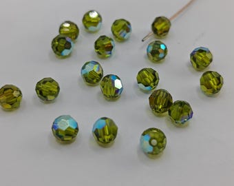 Swarovski Crystal 5000 Round Ball Beads OLIVINE AB Mengenauswahl - Erhältlich in 6 mm, 8 mm und 10 mm
