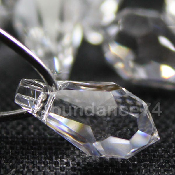 6 pcs Premium Swarovski Crystal SWA Crystal 6000 Teardrop Pendant Crystal Clear Select Sizes 11mm 13mm 15mm