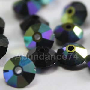 Swarovski Crystal 5305 5mm Spacer Beads Menge auswählen - Jet AB ( Schwarze Farbe)