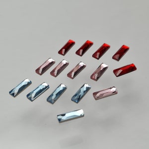 12 Stk. Swarovski Crystal 2555 8mm Baguette Strasssteine Folien Flatbacks, Nicht Hotfix Farbwahl Light Siam, Light Rose oder Aquamarin