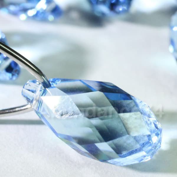Swarovski Crystal Pendants Briolette Pendant Teardrop 6010 AQUAMARINE - Available in 11mm and 13mm ( Chose Quantity)