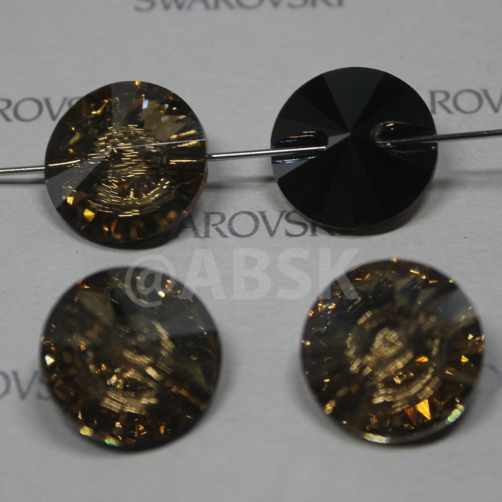 Swarovski 3015 Sew On Rivoli Button GOLDEN SHADOW Foiled - Sélectionnez ...