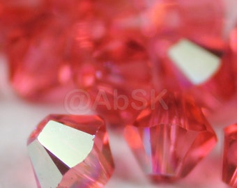 Swarovski Crystal Bicone Beads 5328 5301 PADPARASCHA AB - Available in 3mm, 4mm, 6mm ( select quantity and sizes )