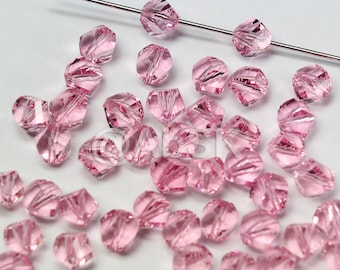 Swarovski Crystal Faceted LIGHT ROSE Helix Beads 5020 - Select 3mm, 4mm, 6mm and 8mm Wholesale Jewelry Supplies (Select Sizes and Quantity)