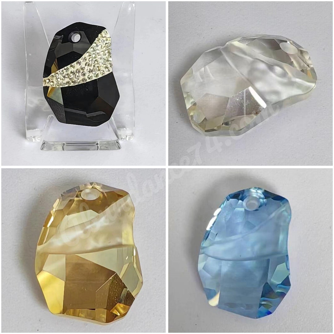 6191 Swarovski Crystal Rock Pendant 27mm Jet With Embellishment ...