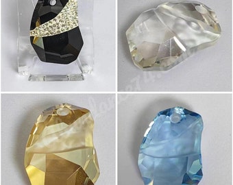 6191 Swarovski Crystal Rock Pendant 27mm Jet with embellishment, Aquamarine, Golden Shadow, Red Magma, Light Rose and Silver Shade (select)