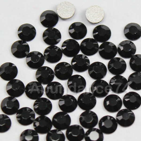 144 pcs Swarovski Crystal 2058 2088 Jet black Strass Flatbacks, Non Hotfix - ss5, ss8, ss10, ss12, ss16, ss20