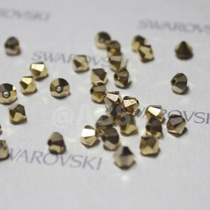 Swarovski Crystal 5328  Xilion Bicone Beads AURUM 2X select sizes - 3mm ,4mm and 6mm