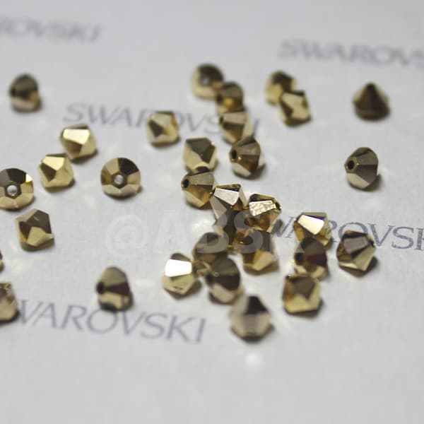 Swarovski Crystal 5328 Xilion Bicone Perlen AURUM 2x ausgewählte Größen - 3mm, 4mm und 6mm