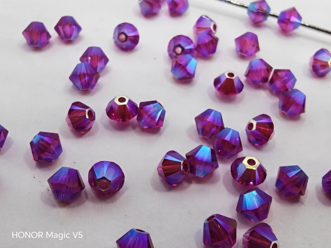 Swarovski Elements Crystal Xilion FUCHSIA AB2X Beads 5328 3mm, 4mm