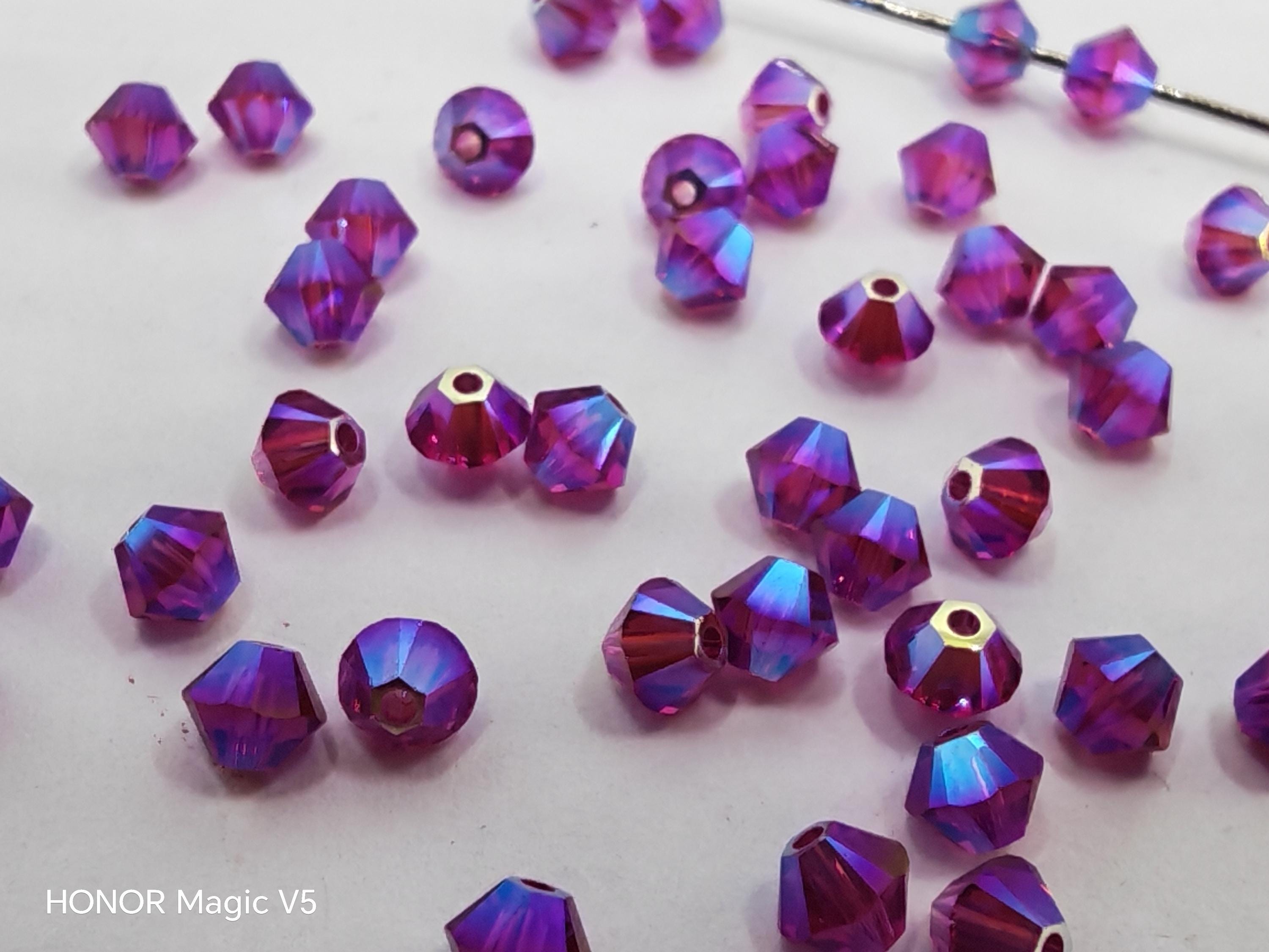 Swarovski Elements Crystal Xilion FUCHSIA AB2X Beads 5328 3mm, 4mm