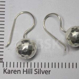 KAREN HILL Tribe 98% Handmade SILVER 28mm Hammered Round Ball Earring KN27 image 1