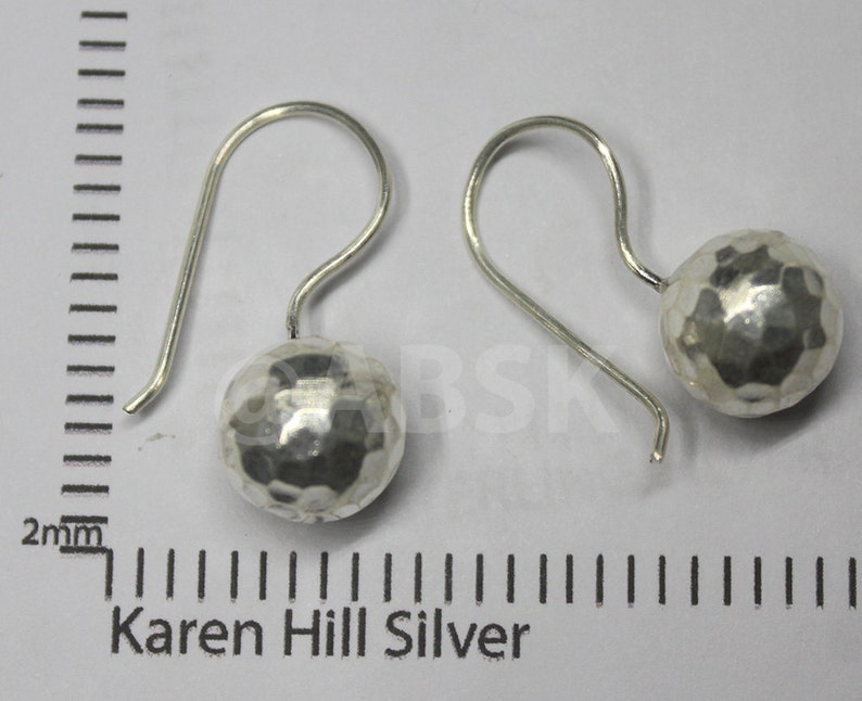 KAREN HILL Tribe 98% Handmade SILVER 28mm Hammered Round Ball Earring KN27 image 1