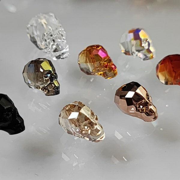 Swarovski Crystal 14x13x10mm Beads 5750 Swarovski Skull Clear AB, Jet, Rose gold, Golden Shadow, Iridescent Green, Astral Pink, Red Magma