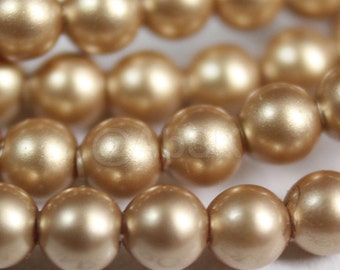 Swarovski Crystal Pearl 5810 Round Ball Pearl Center agujero perforado Color VINTAGE GOLD - Disponible 3 mm, 4 mm, 5 mm, 6 mm, 8 mm, 10 mm y 12 mm
