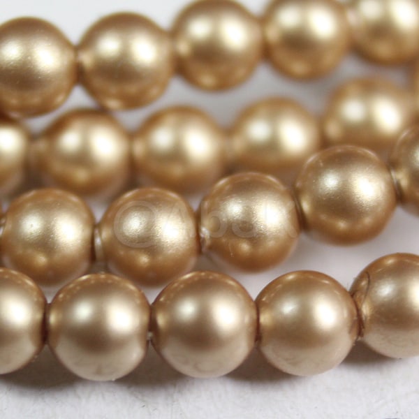 Swarovski Crystal Pearl 5810 Round Ball Pearl Center drilled Hole Color VINTAGE GOLD - Available 3mm, 4mm, 5mm, 6mm, 8mm, 10mm and 12mm