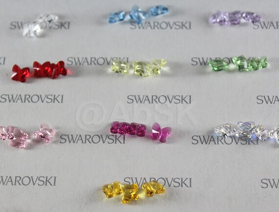 6 pieces Swarovski Element 5754 6mm Butterfly Shaped Crystal Beads PERIDOT AB