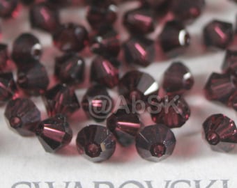 Perles toupies en cristal Swarovski 5328 5301 BORDEAUX - Disponible en 3 mm, 4 mm, 5 mm et 6 mm (sélectionnez la quantité et les tailles)