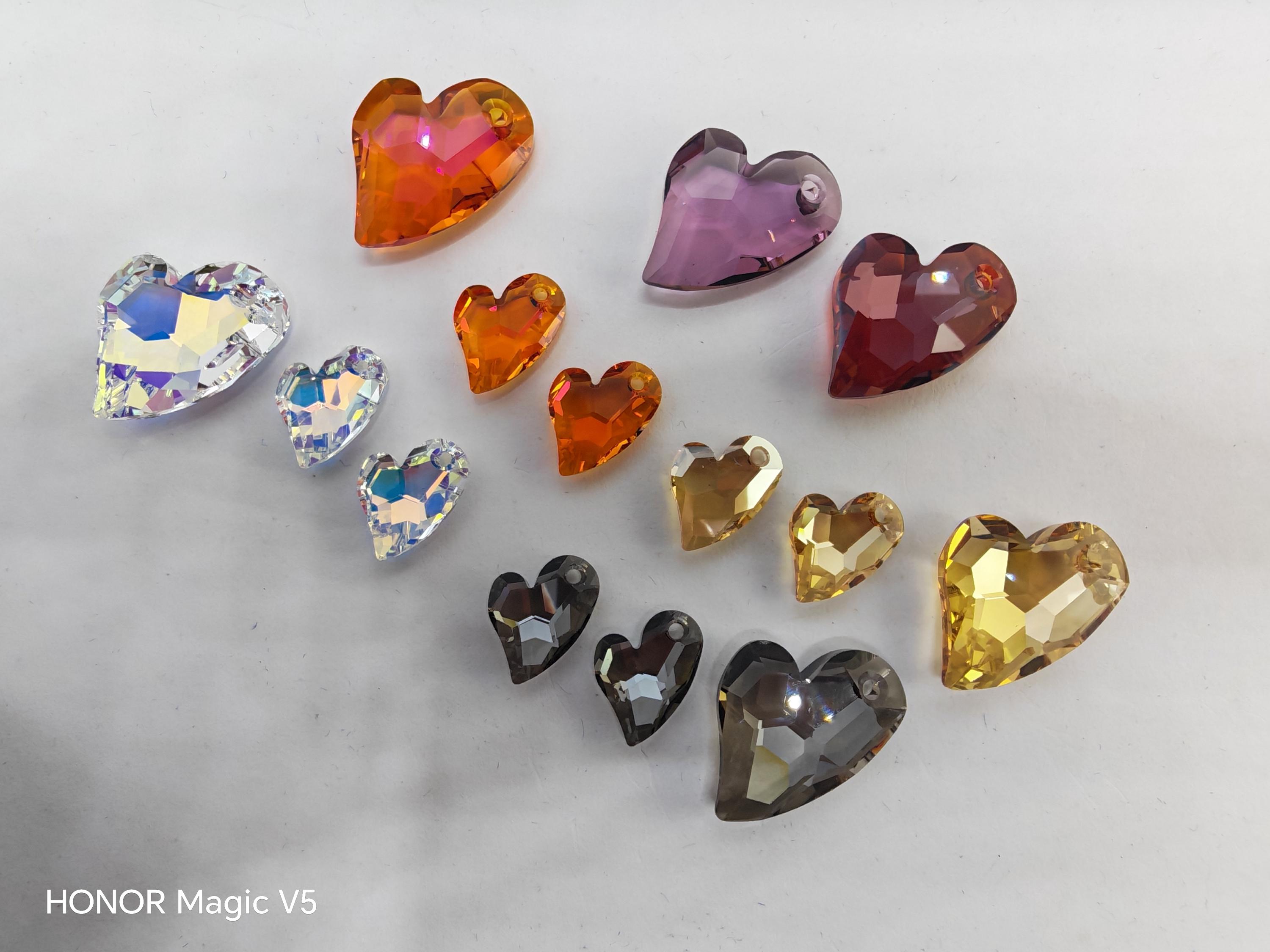 Swarovski Crystal 6261 17mm and 27mm Asymmetrical Heart Pendant