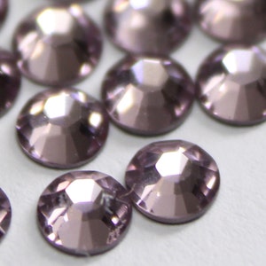 Premium Swarovski Crystal 2028 Rhinestone Beads Hotfix Flat backs, w Iron On Glue -  144pcs SS12 ( 3mm ) Light Amethyst