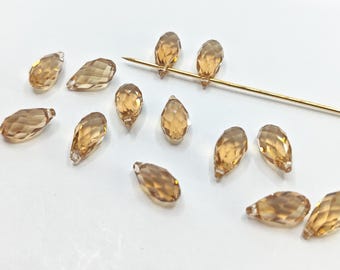 Swarovski Kristall Anhänger Briolette Anhänger Teardrop 6010 LIGHT COLORADO TOPAZ - Erhältlich in 11 mm und 13 mm (Chose Menge)