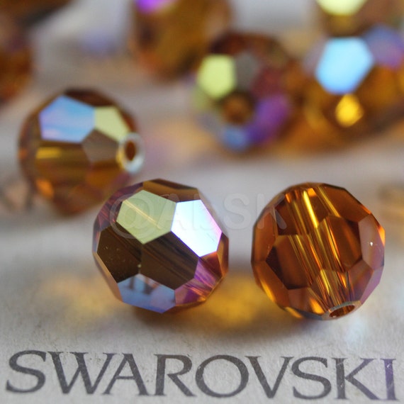 Swarovski Crystal 5000 Round Ball Beads Topaz AB Choose Quantity 