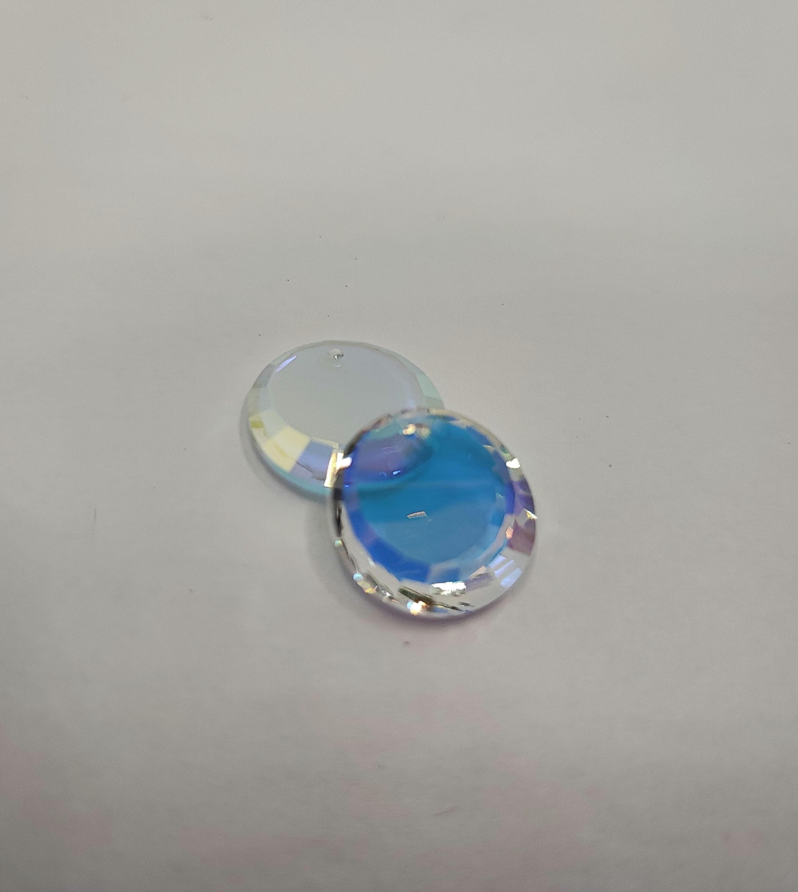 Rare Vintage Swarovski Crystal 6210 12mm and 17mm DISC Drop