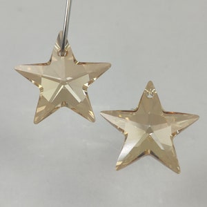 2 pieces Swarovski Crystal 6714 20mm Star Beads Pendant Crystal Golden Shadow image 3