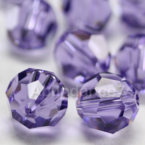 12 pieces Swarovski Element 5000 8mm Faceted Round Balls Bead Crystal VIOLET