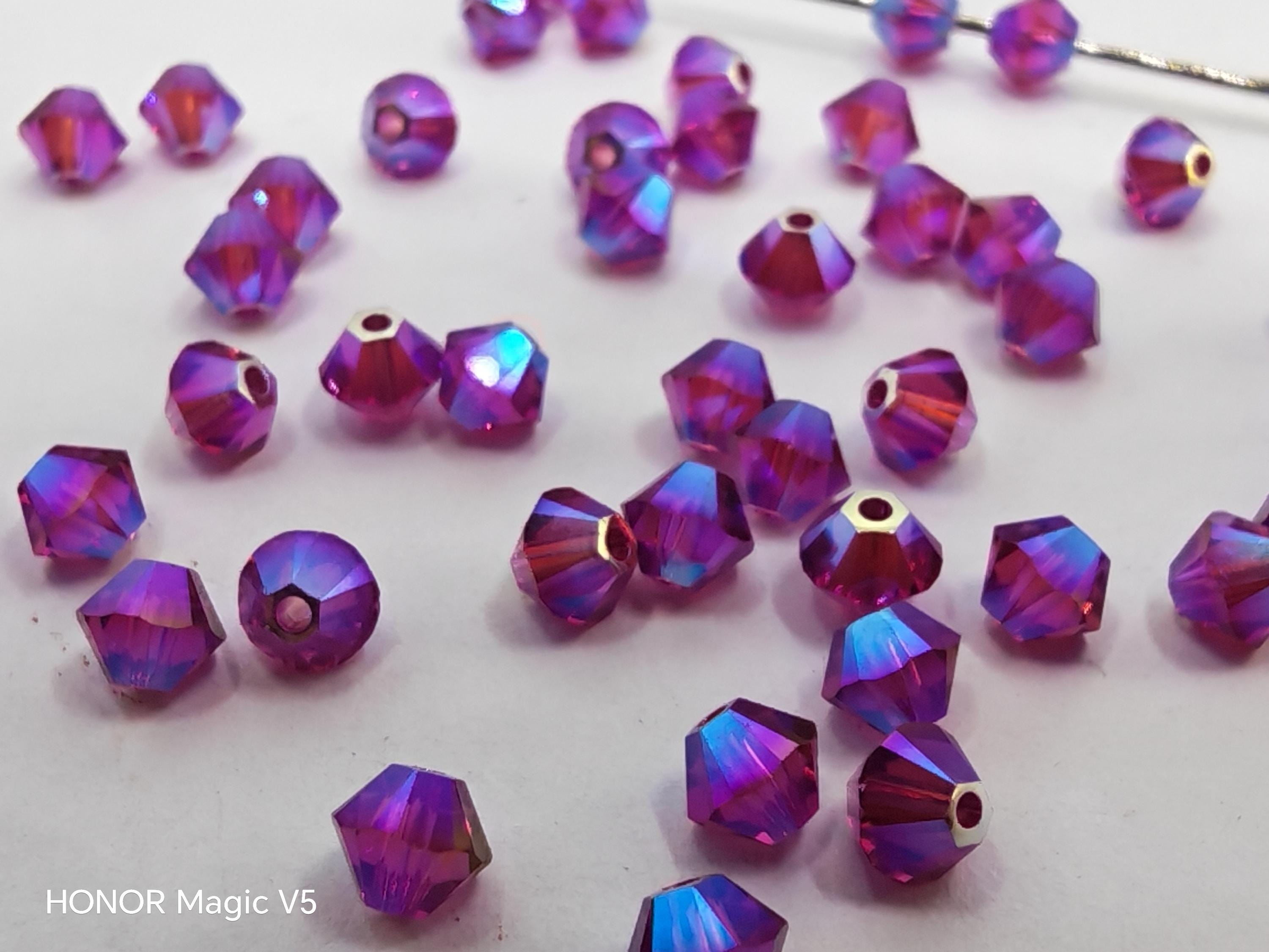Swarovski Elements Crystal Xilion FUCHSIA AB2X Beads 5328 3mm, 4mm