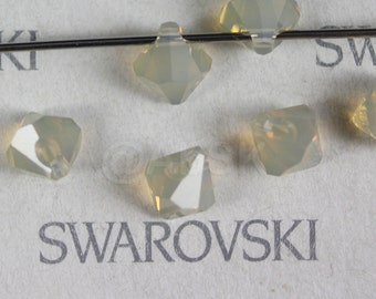 12 pcs Swarovski Crystal 6mm 6301  Top Drilled Bicone Pendant - SAND OPAL
