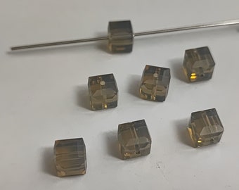 12 pieces Swarovski Crystal 5601 6mm CUBE - Light Grey Opal