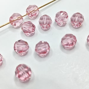 Swarovski Crystal 5000 Round Ball Beads LIGHT ROSE select quantity - Available in 4mm, 6mm 8mm and 10mm