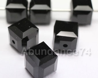 Swarovski Crystal  5601 CUBE beads JET Black Chose quantities - 6mm and 8mm