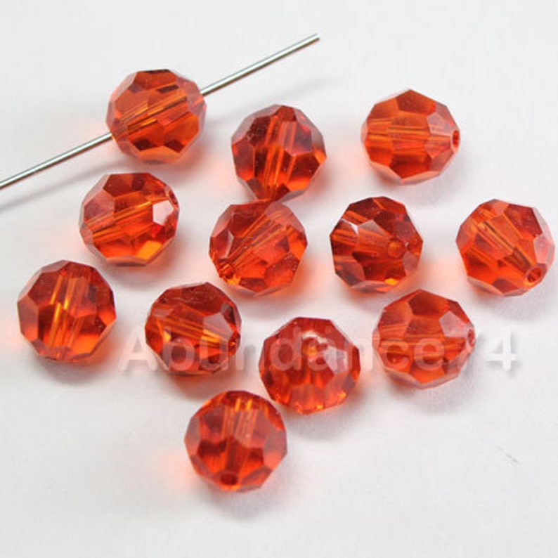 Swarovski Elements Crystal Beads 5000 Round Ball Beads INDIAN RED 5mm and 8mm select sizes and quantity image 2