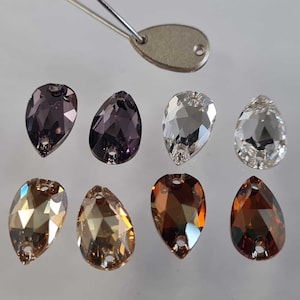 Swarovski 3230 Sew-On Stones 12mm Swarovski Rhinestone Sew On Crystal - Select Colors & Quantity Clear, Antique Pink, Copper, Golden Shadow