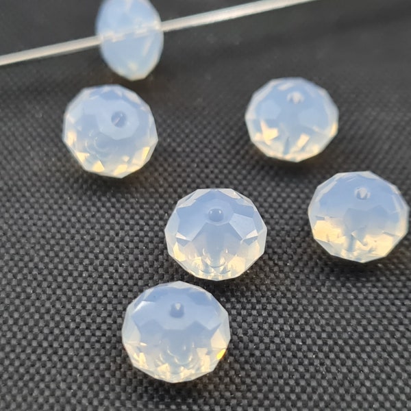 Swarovski Elements 5040 RONDELLE Spacer Beads - White Opal Available in 6mm and 8mm ( Choose Sizes )