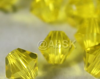 Swarovski Crystal BICONE Beads 5328 5301 CITRINE - Available in 3mm, 4mm, 5mm and 6mm ( select Quantity and sizes )