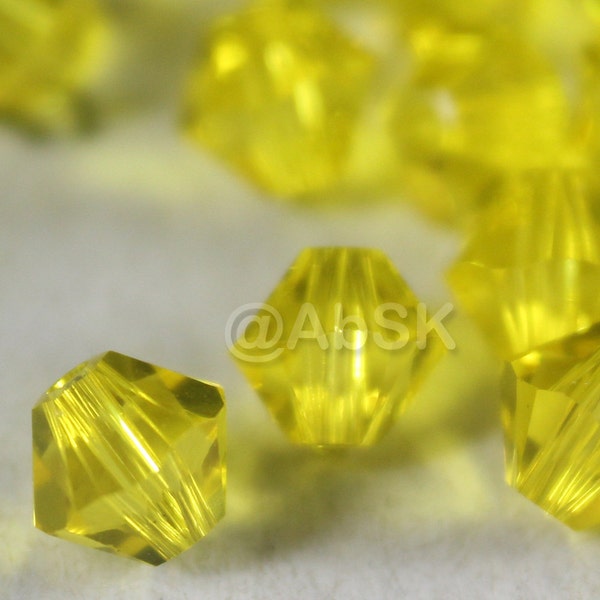 Swarovski Crystal BICONE Beads 5328 5301 CITRINE - Available in 3mm, 4mm, 5mm and 6mm ( select Quantity and sizes )