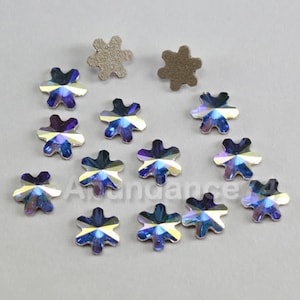 24 pcs Swarovski Crystal 2826 5mm Snow Flake Flatbacks, Non Hotfix - Crystal Clear AB