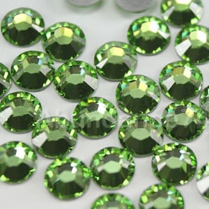 144 pcs Swarovski Crystal 2058 2088 PERIDOT Rhinestone Flatbacks, Non Hotfix - ss5, ss6, ss12, ss16, ss20