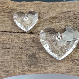 Swarovski Crystal Pendant 6264 CLEAR 18mm, 28mm Honeycomb Heart Pendant - Select Sizes