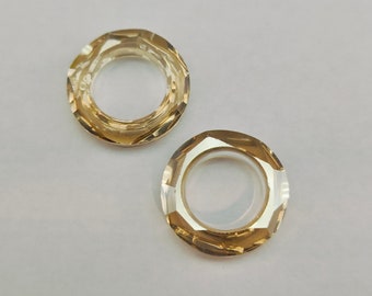 Swarovski Crystal 4139 Round Donut Cosmic Ring 14mm, 20mm and 30mm Golden Shadow ( Select Sizes and Quantity )