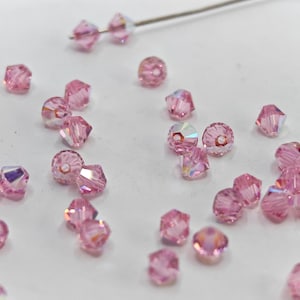 Swarovski Crystal Bicone Beads 5328 5301 LIGHT ROSE AB - Available in 3mm, 4mm and 6mm ( select quantity and sizes )