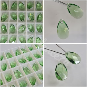 Premium Swarovski Crystal 6106 Pear Beads Pendant Peridot - 16mm Select Quantity